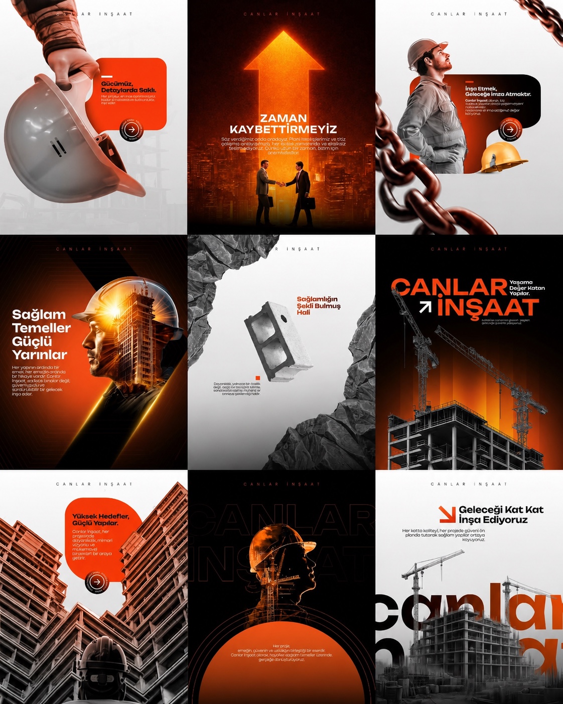 Brand communication social media post design grid